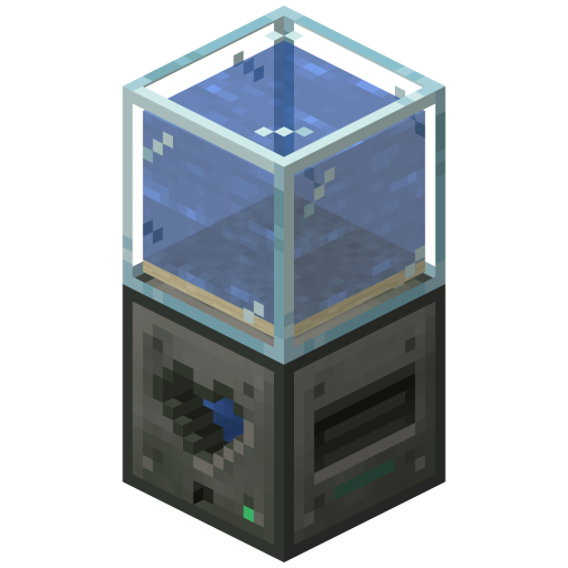 The Spawning Basin with its glass tank of water on top